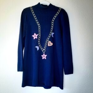 St. John Vintage Knit Sailor Star Chain Sweater M